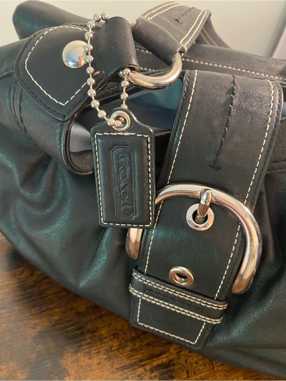 Coach Black Large Soho Leather Buckle Shoulder Bag - Picture 8 of 15